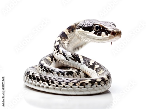 A Common Krait snake on a white background. AI generated image