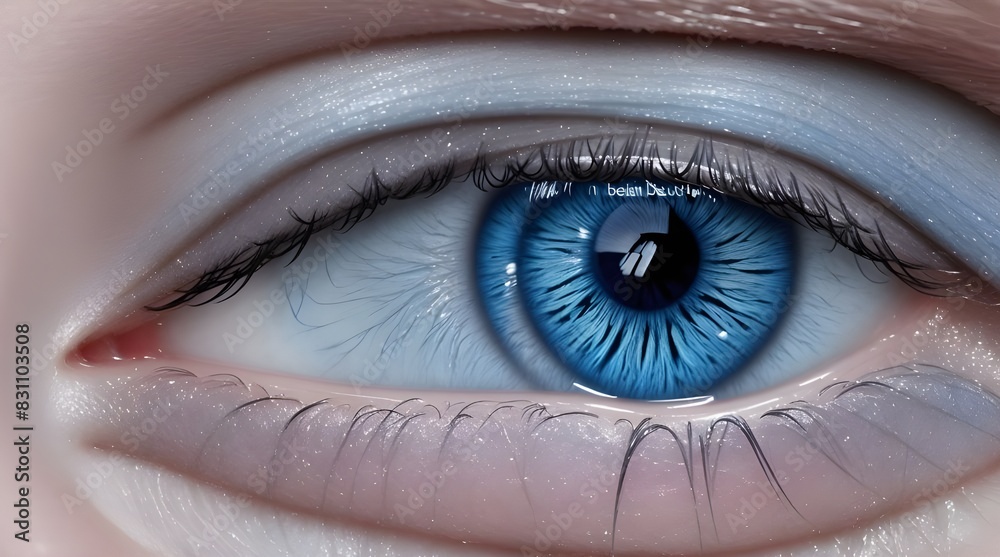 Fototapeta premium Human blue eye realistic beautiful closeup zoom create.generative.ai