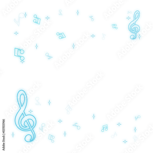 Musical Signs glow. Decorative modern Background with Notes. Vector Element for Musical Poster, Banner, Advertising, Card.