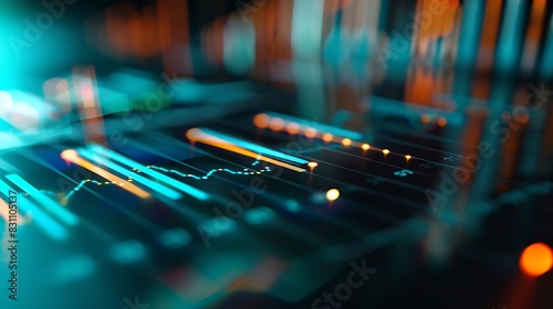 Business finance data analytics graphFinancial management technologyAdvisor using KPI Dashboard on virtual screen : Generative AI