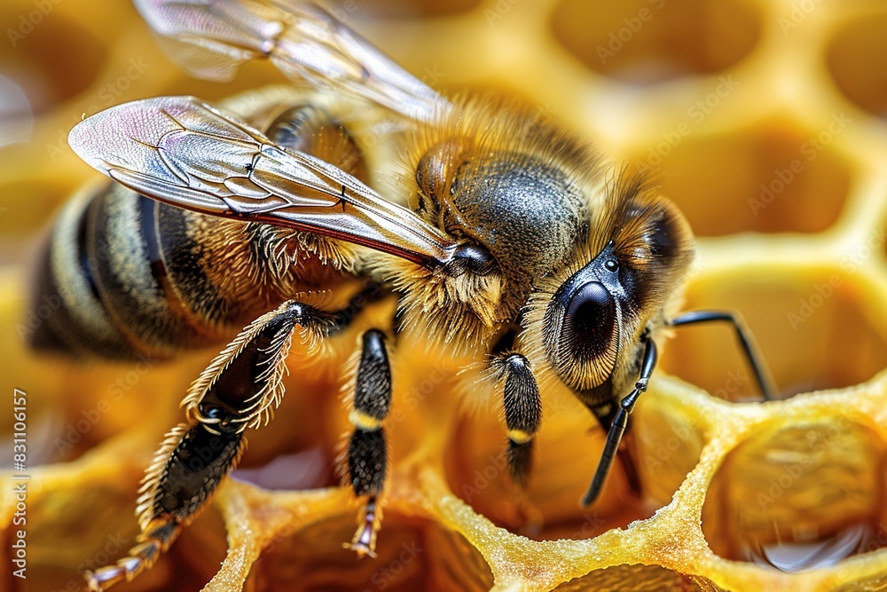 Honeybee on Honeycomb