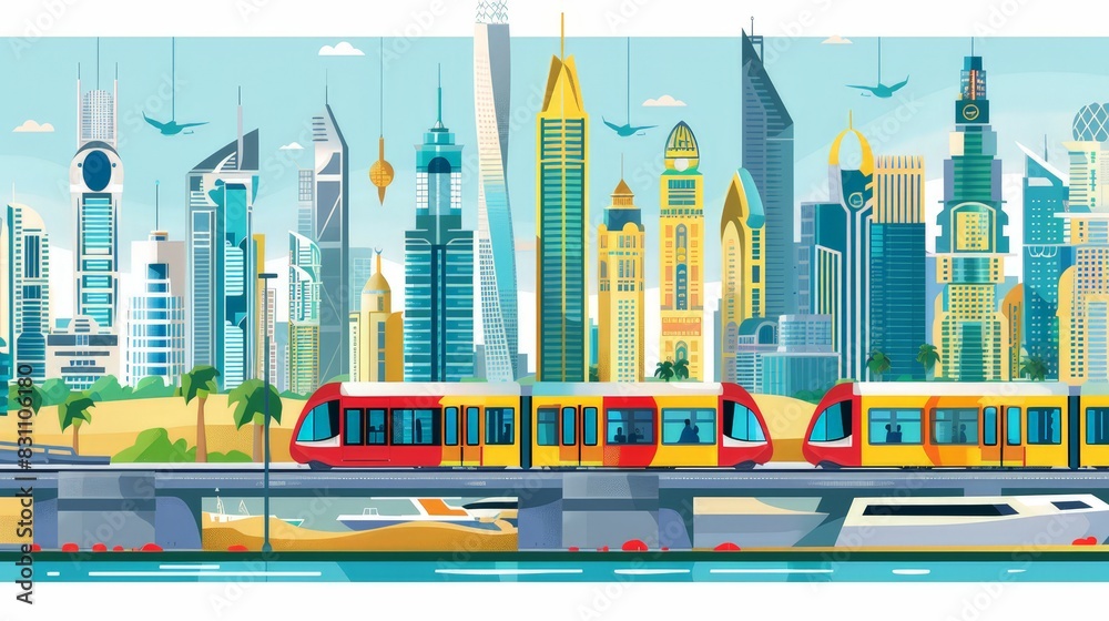 Design a visual guide to public transportation system. Include information on the metro, buses, and water taxis, and tips for getting around the city efficiently.