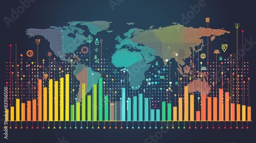 Design a visual guide to global population trends. Include statistics on growth rates  urbanization  and the demographic shift in various regions.