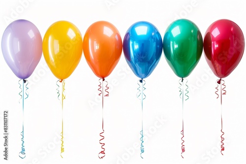 Balloons with ribbons close up