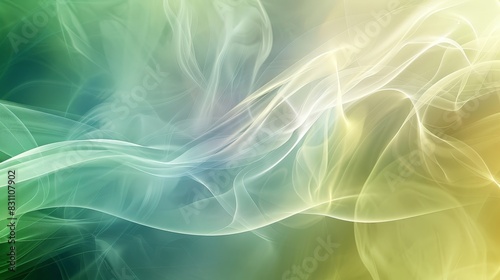 Green, Yellow, and Blue Background With Smoke
