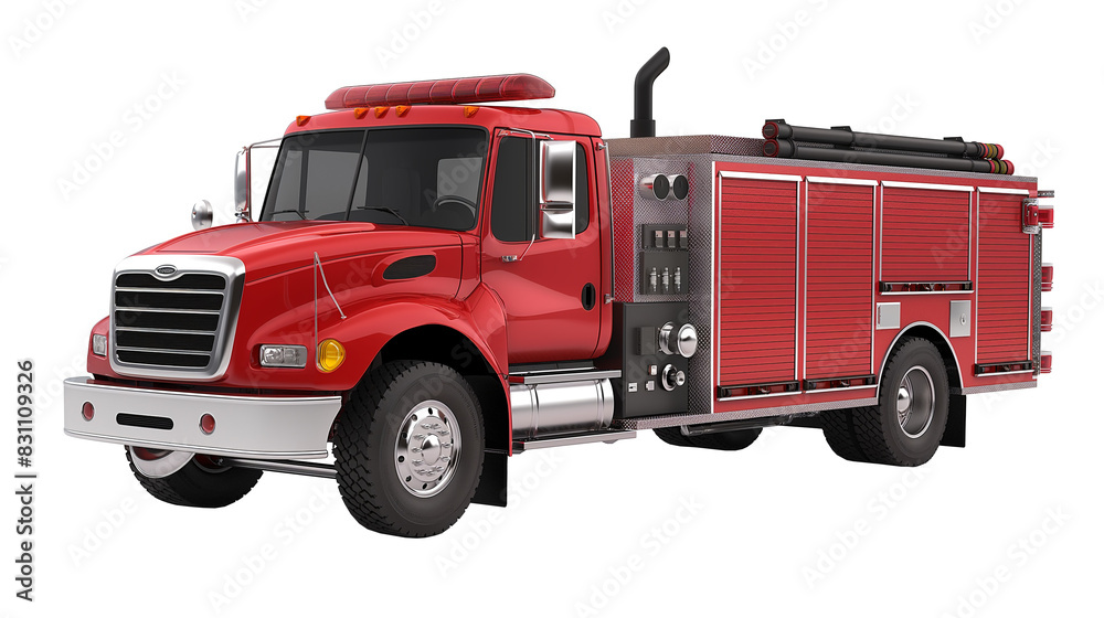 Modern Fire truck isolated on a white background
