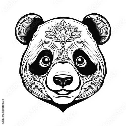 unique and cool panda head tattoo art