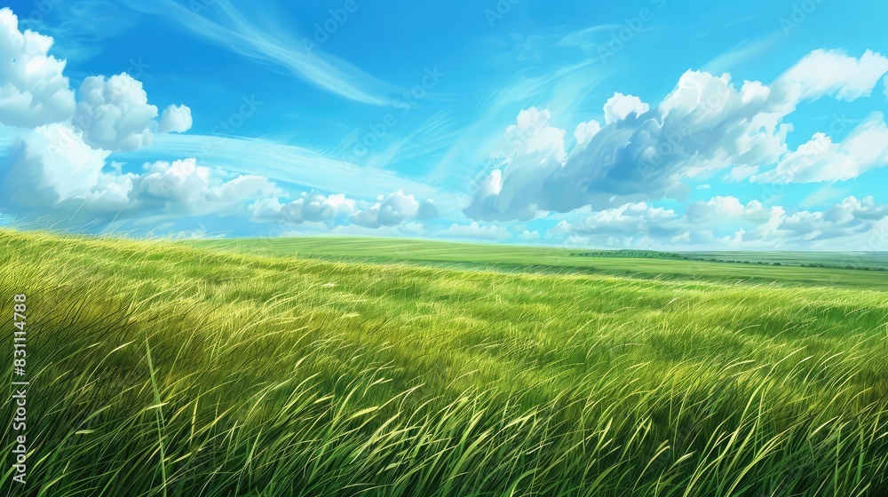 An open field with tall grass, symbolizing the natural and unrestrained essence of freedom An open field with tall grass, symbolizing the natural and unrestrained essence of freedom