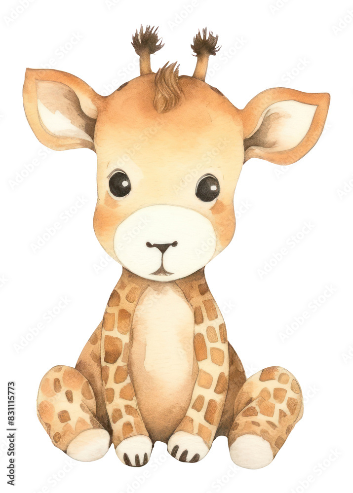 PNG giraffe, watercolor animal character, transparent background PNG giraffe, watercolor animal character, transparent background