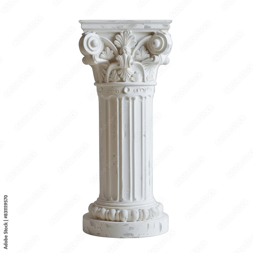 White greek column on white background White greek column on white background