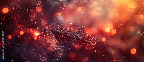 Blurred background with Christmas tree lights  evening setting  soft bokeh effect  warm and inviting  Digital Illustration 8K   high-resolution  ultra HD up32K HD