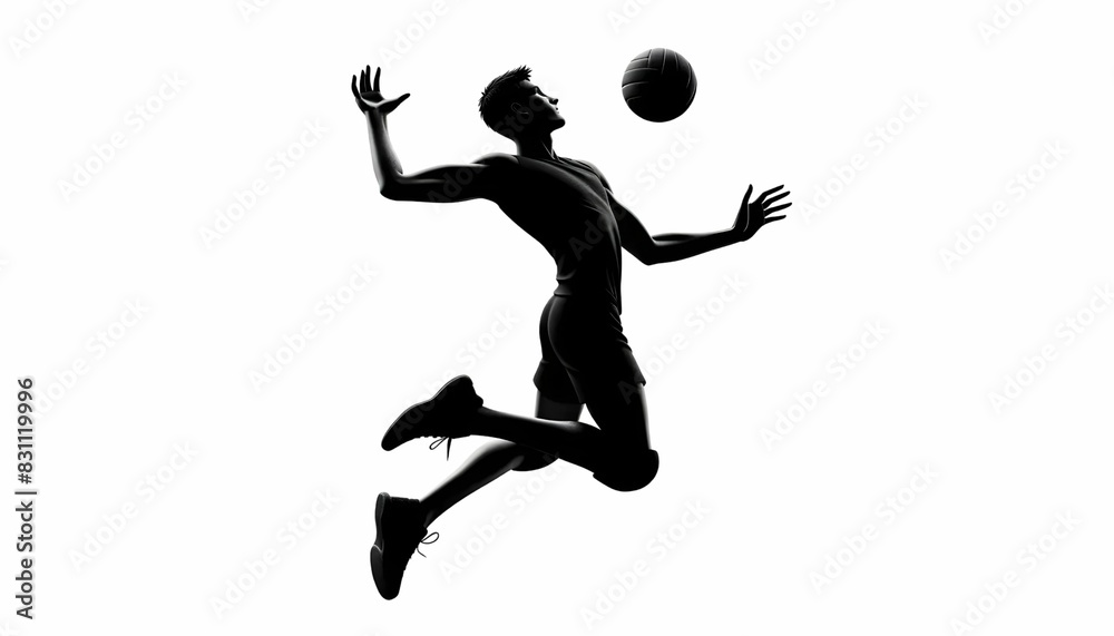 Shadow of a volleyball player