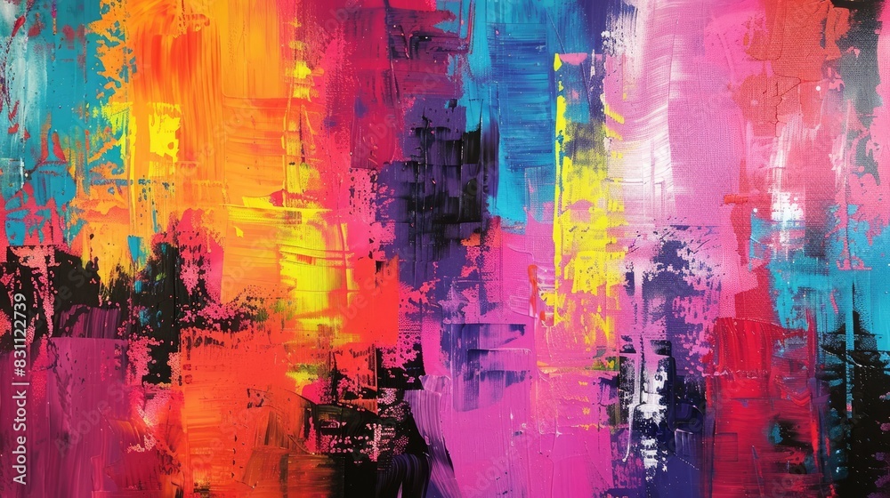 Fototapeta premium Abstract art canvas background painting