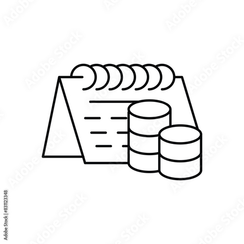 monthly payment thin outline icon vector design good for website and mobile app
