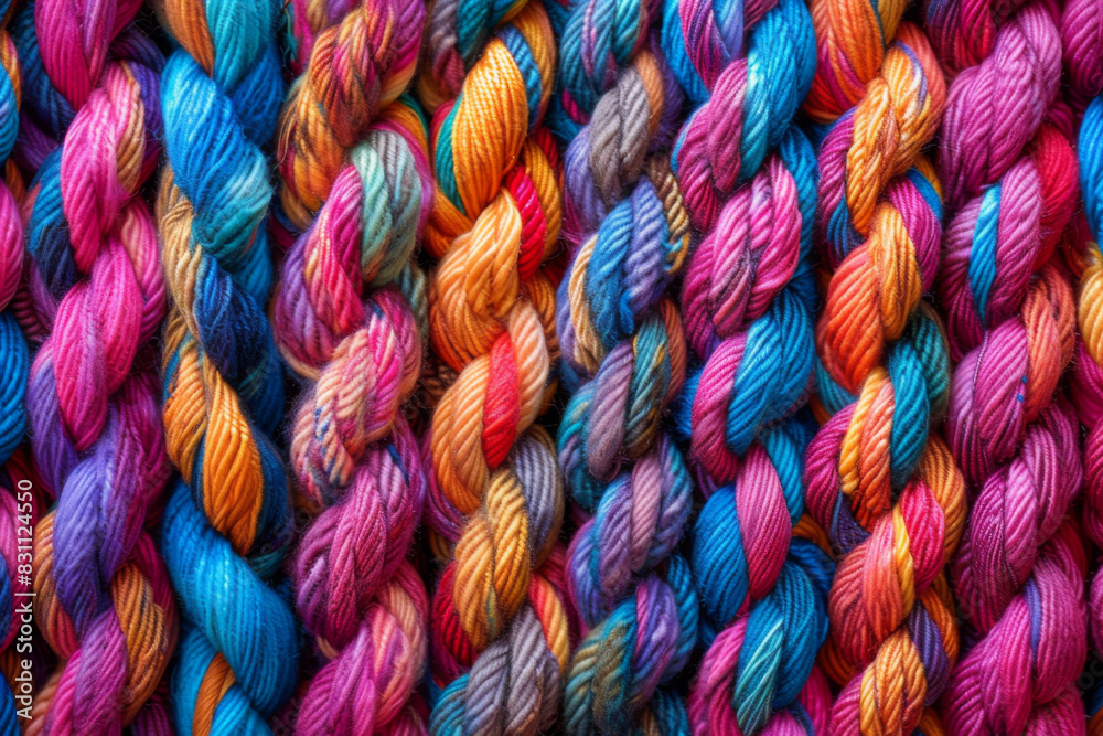 Close up view of olorful vibrant wool or cotton threads. Close up view of olorful vibrant wool or cotton threads.