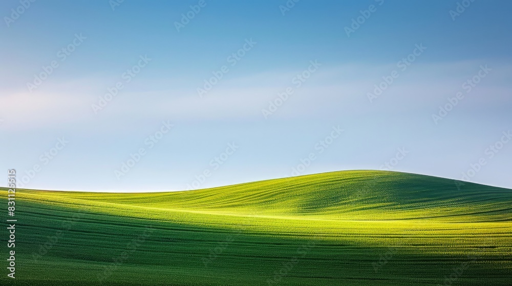 Obraz premium A picturesque scene of a green hill under a clear blue sky