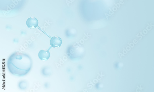 Fototapeta Naklejka Na Ścianę i Meble -  molecule background, skin care cosmetics solution, 3d illustration