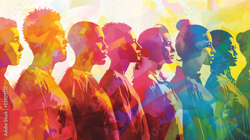Silhouettes of poor Indonesian refugees. people searching better life. immigration abstract design.