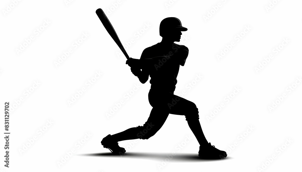 Shadow of a baseball player Shadow of a baseball player