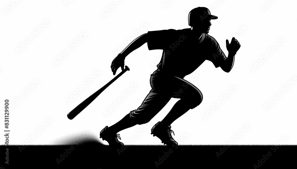 Shadow of a baseball player