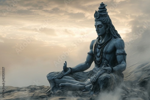 Meditative Ascendance Lord Shiva s  AI generated