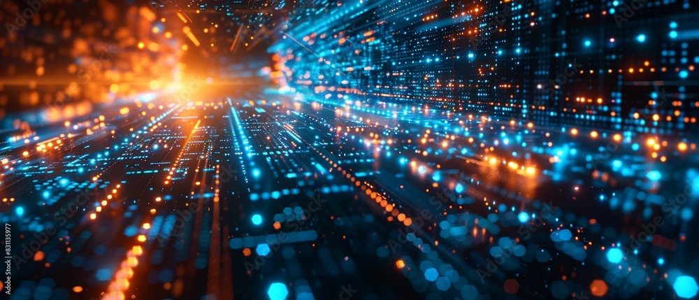 Abstract futuristic dark background, neon blue, pink, and orange glowing lines, AI generated, sleek and modern, Digital Art 8K , high-resolution, ultra HD,up32K HD Abstract futuristic dark background, neon blue, pink, and orange glowing lines, AI generated, sleek and modern, Digital Art 8K , high-resolution, ultra HD,up32K HD