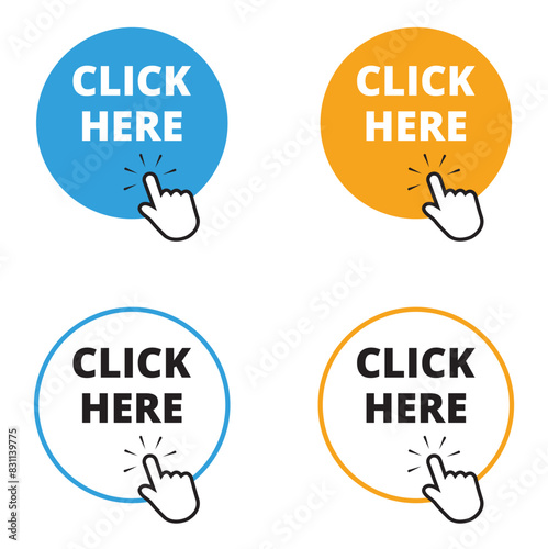 Icono click aquí. Vector