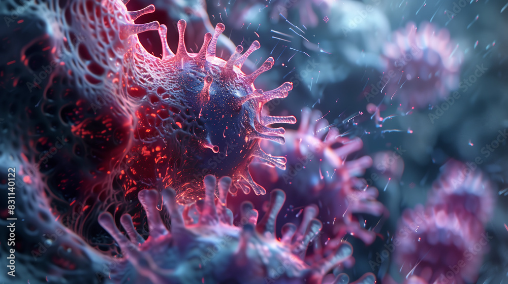 cellular mutation, with detailed textures and color changes indicating ... Biology Diagrams