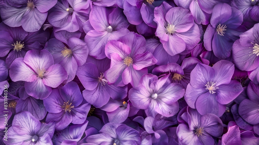 Close-up of dew-kissed purple flowers. Generative AI Close-up of dew-kissed purple flowers. Generative AI
