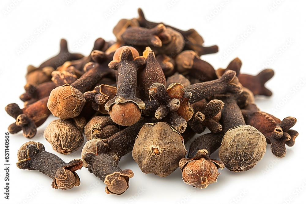 Obraz premium Arranged cloves on white surface