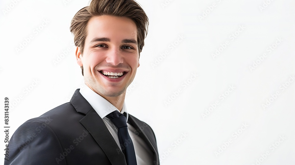 Portrait of a handsome smiling business man isolated on white background : Generative AI Portrait of a handsome smiling business man isolated on white background : Generative AI