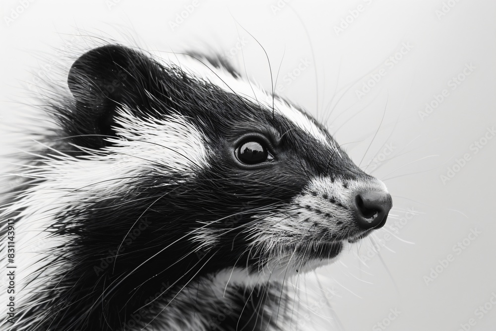 Monochrome image of a striped creature Monochrome image of a striped creature