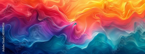 Colorful abstract background with wavy patterns and fluid shapes  creating an artistic wallpaper design