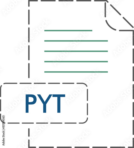 PYT file format icon Rounded dashed outline photo