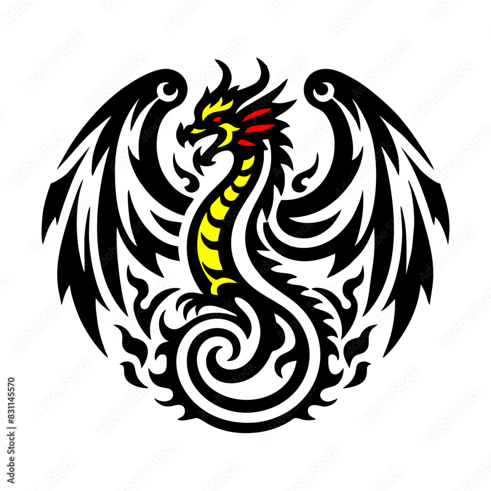 Obraz premium Black Dragon Indonesian Mythology