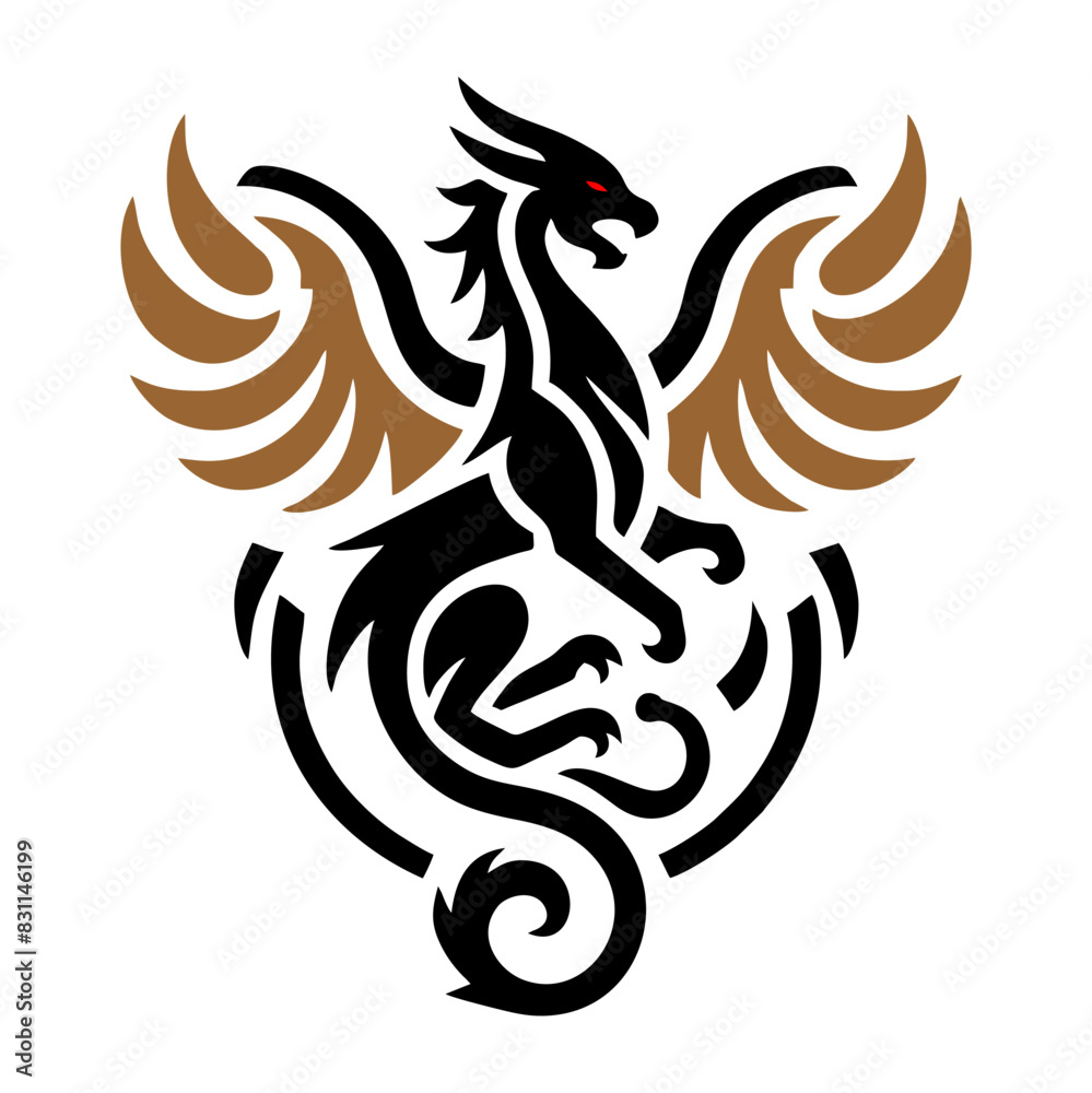 Obraz premium Black Dragon Indonesian Mythology