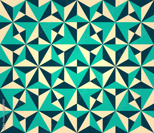 Geometric, seamless pattern with kaleidoscope effect