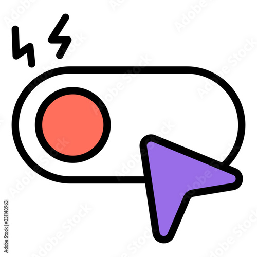 A colored design icon of toggle button

