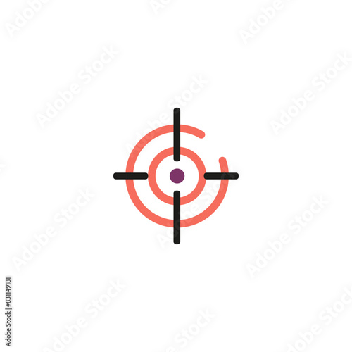 Illustration of a laser sight on an isolated background.