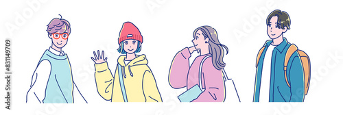 Fotografie アニメ風の男女4人