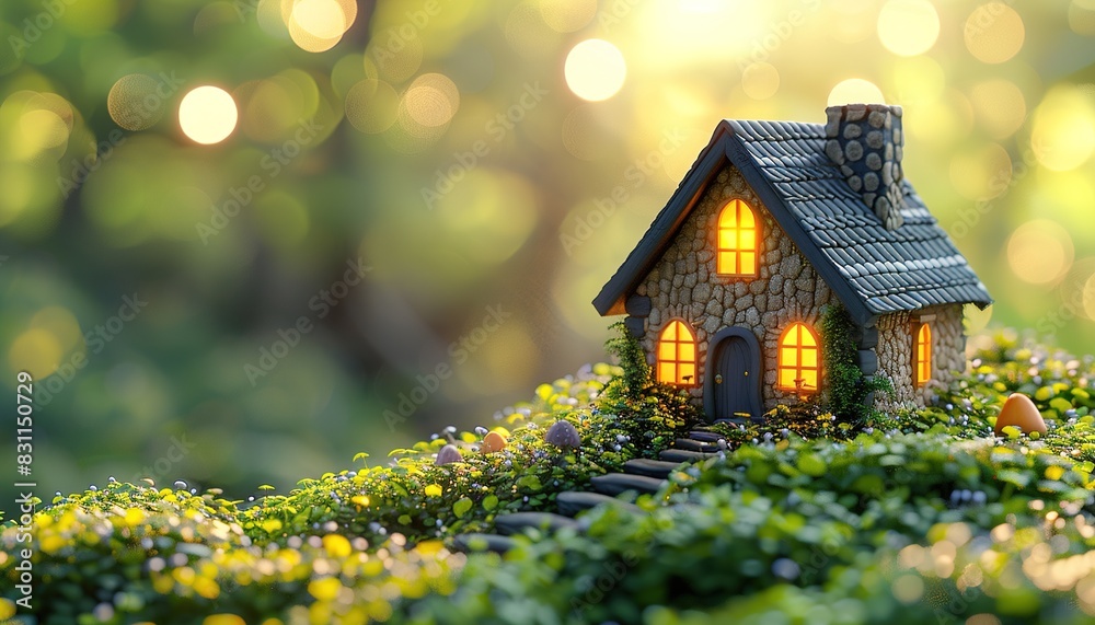 mushroom house 3d illustration mushroom house 3d illustration