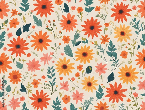 seamless pattern with flowers