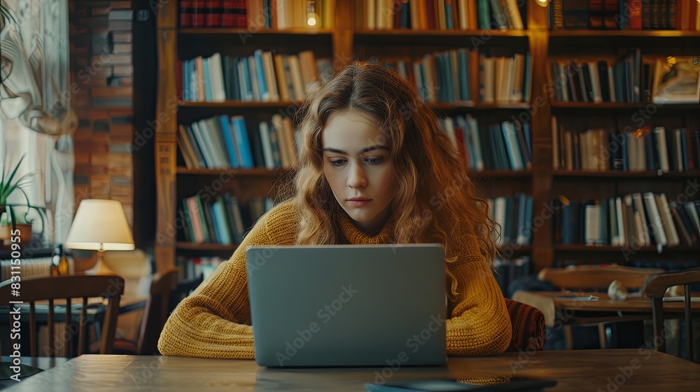 Entrepreneur Working Remotely in Modern Cafe Entrepreneur Working Remotely in Modern Cafe