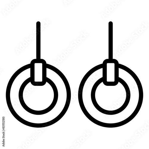Vector design of gymnastic rings, linear icon

