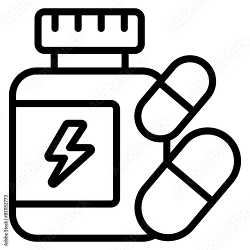 Modern design icon of vitamin bottle 

