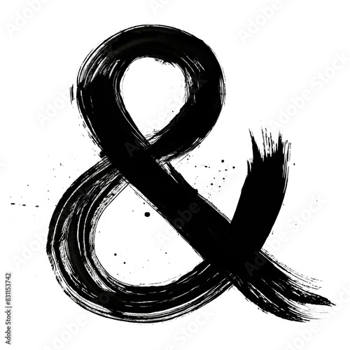 Ampersand symbol png grunge hand drawn font typography photo