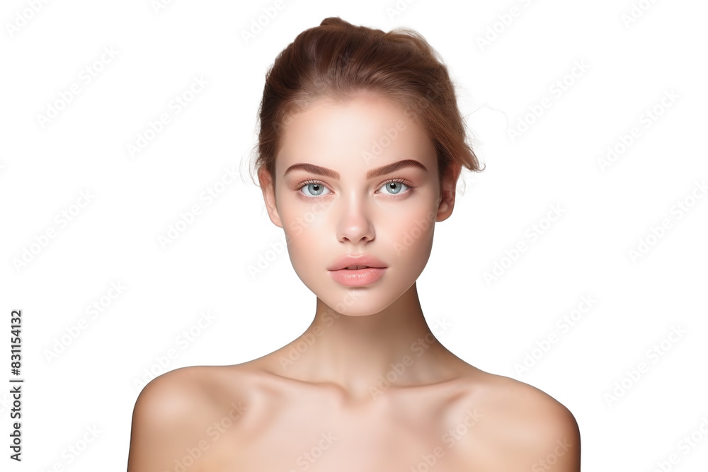 beautiful woman with bright skin isolated on white beautiful woman with bright skin isolated on white