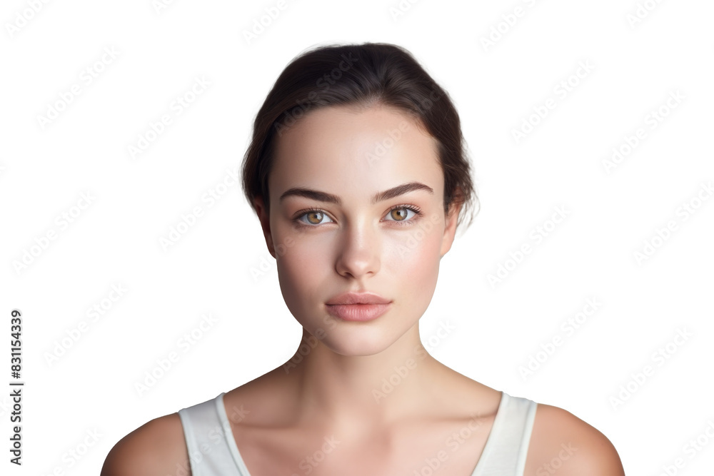 beautiful woman with bright skin isolated on white beautiful woman with bright skin isolated on white