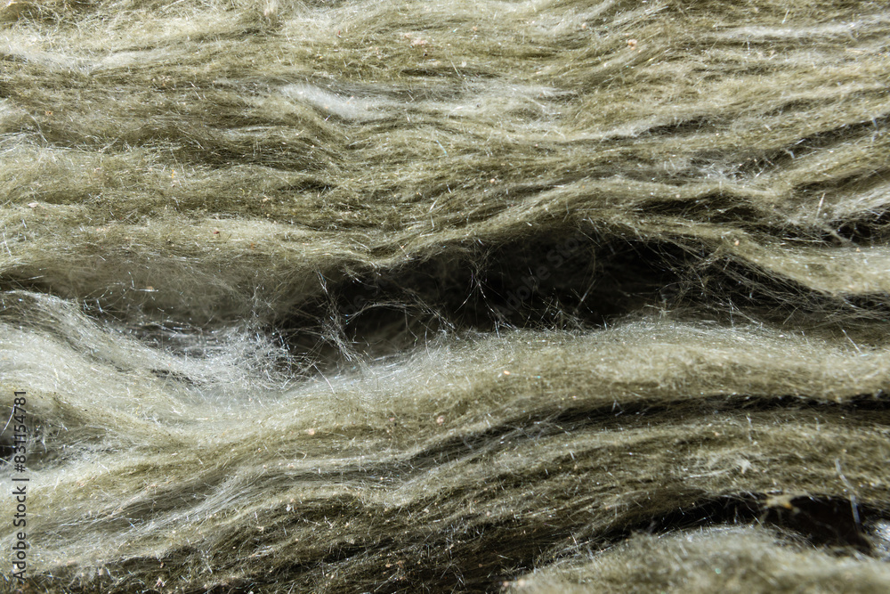 Obraz premium Construction glass wool macro shot, banner, background.