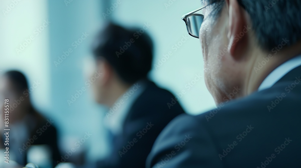 Corporate business team and manager in a meeting close up : Generative AI Corporate business team and manager in a meeting close up : Generative AI